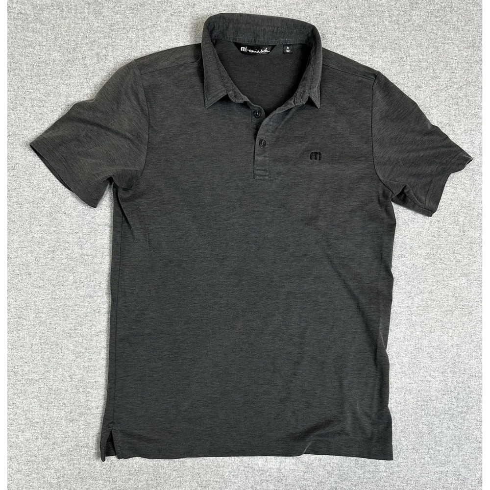 TravisMathew Polo Shirt Mens Medium Gray Pima Cotton Golf Performance Casual